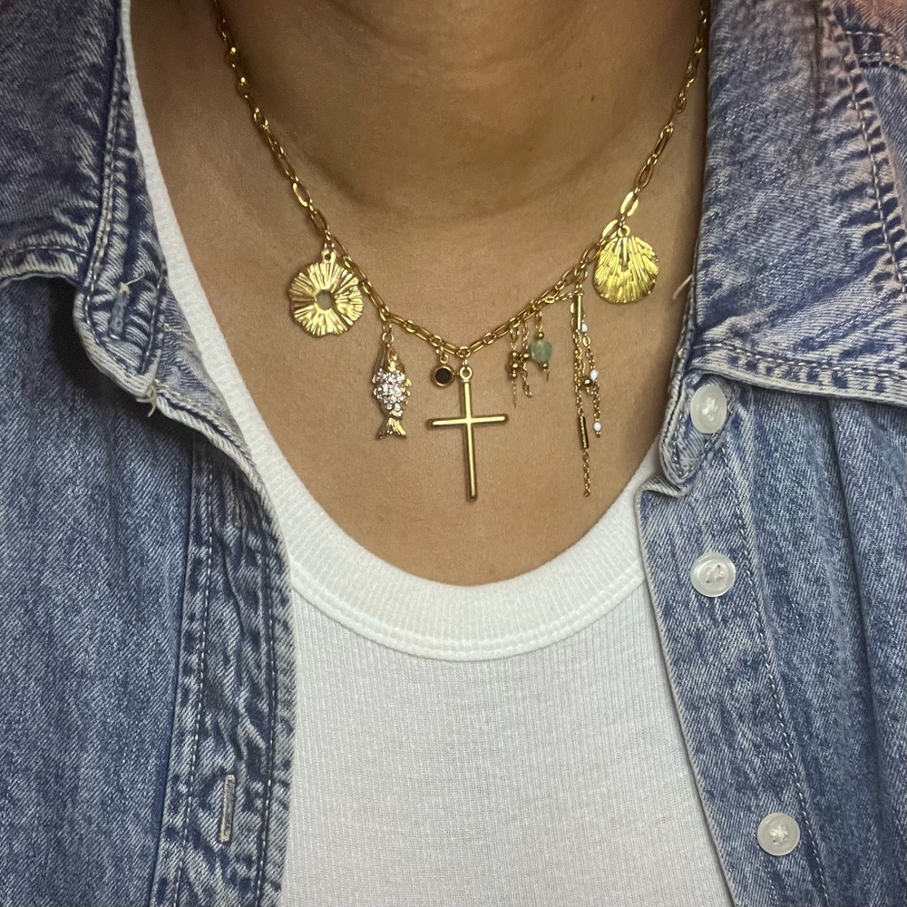 “Cast Thy Net” Charms w Rolo Necklace - Picture 3 of 4